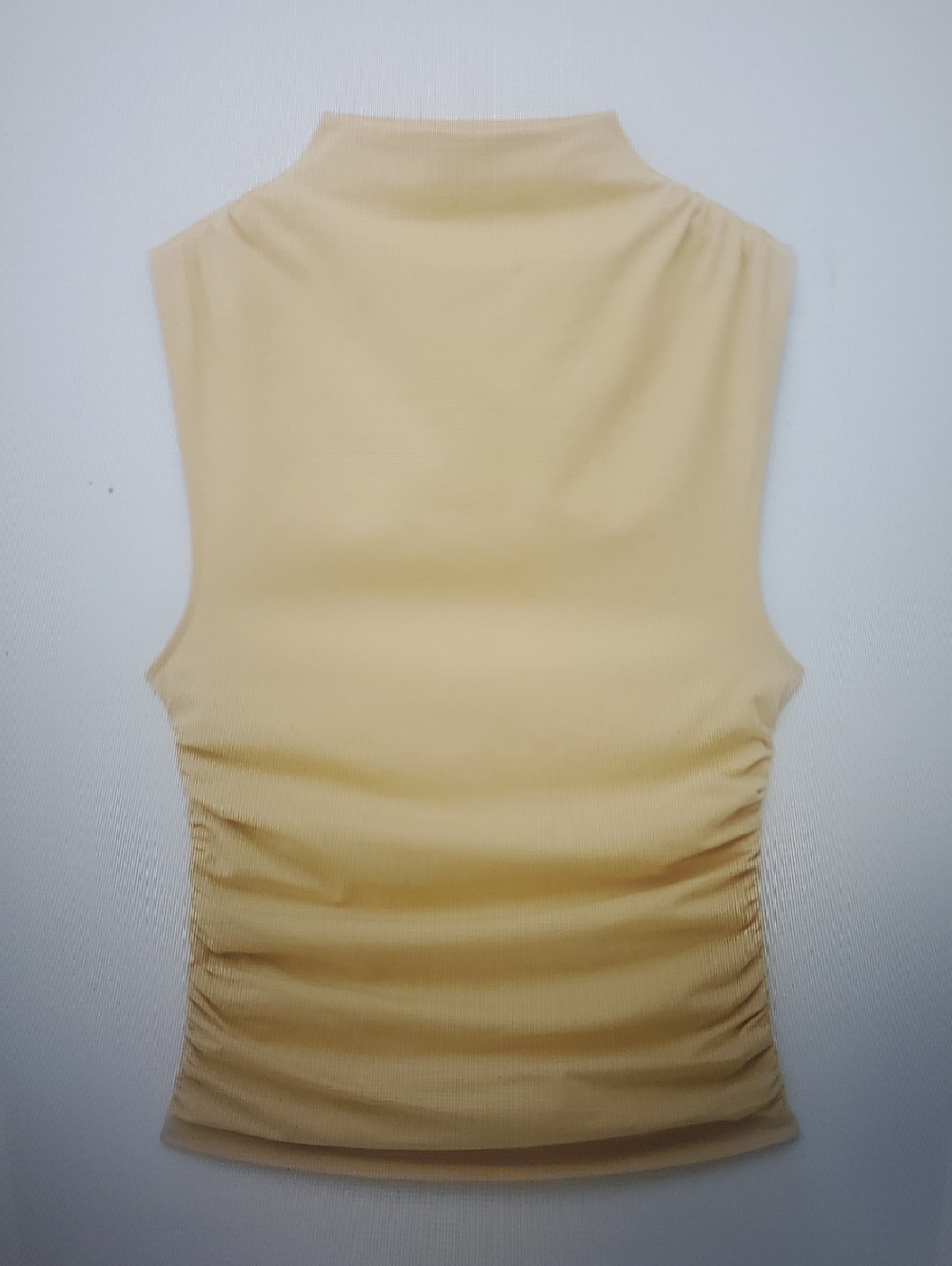 Sleeveless Mock-Neck Top light yellow